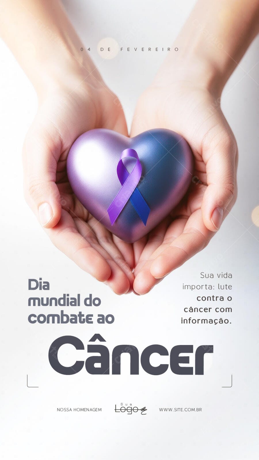 Story Dia Mundial Combate Câncer Fevereiro PSD Editável