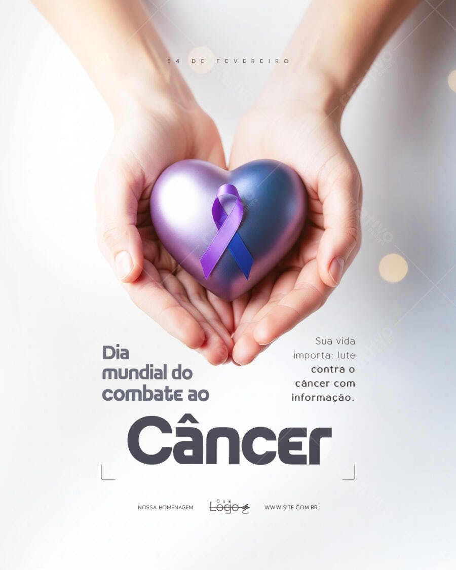 Post Instagram Dia Mundial Combate Câncer PSD Editável