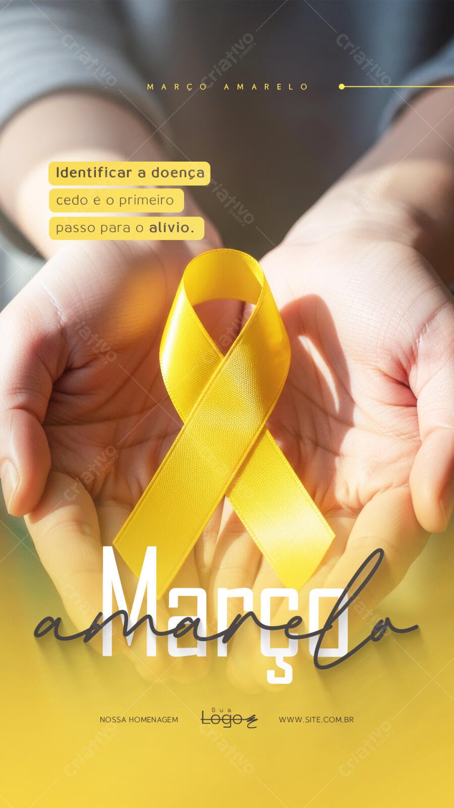 Post Instagram Março Amarelo Conscientização PSD Editável