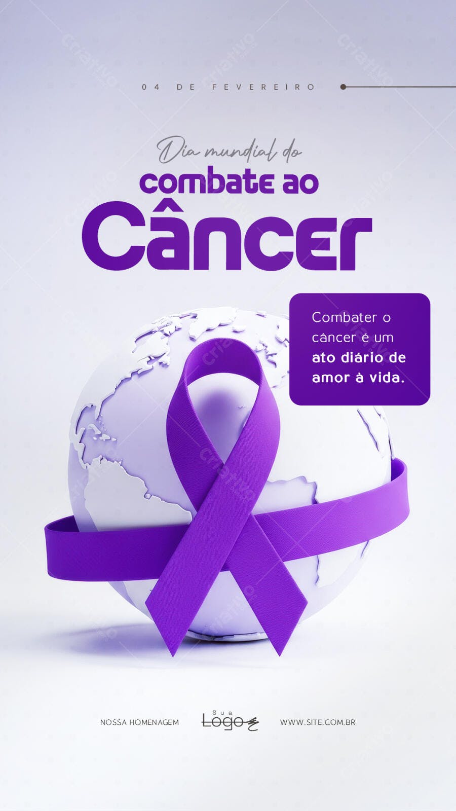 Story Dia Mundial Combate Câncer Fevereiro PSD Editável