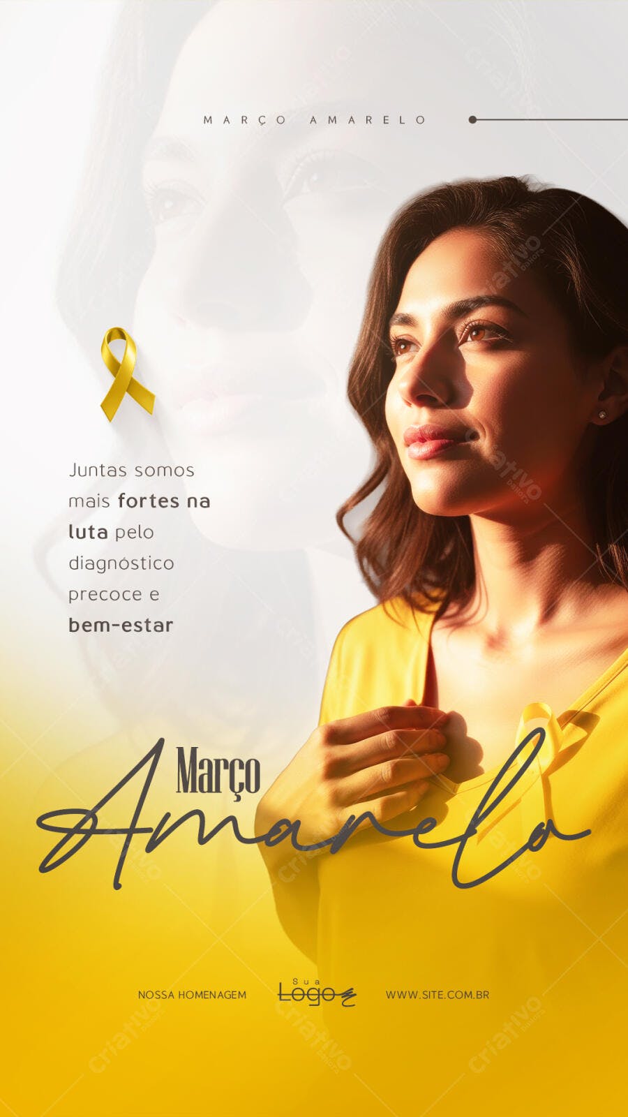 Story Março Amarelo Conscientização Saúde PSD Editável