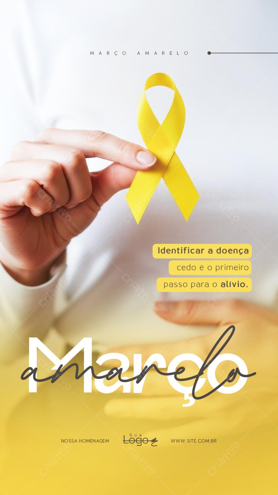 Story Instagram Março Amarelo Conscientização PSD Editável
