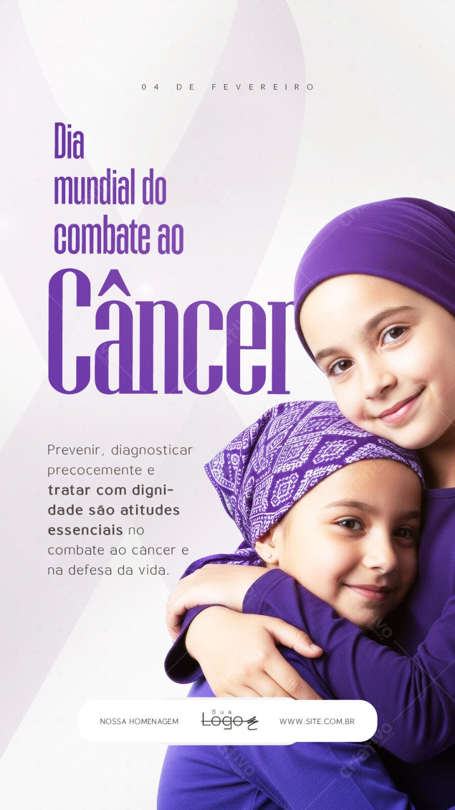 Story Dia Mundial Combate Câncer Fevereiro PSD Editável