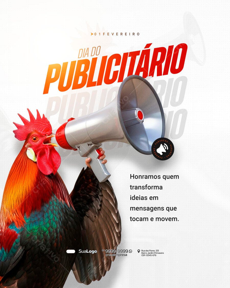 Post Dia do Publicitário Fevereiro PSD Editável