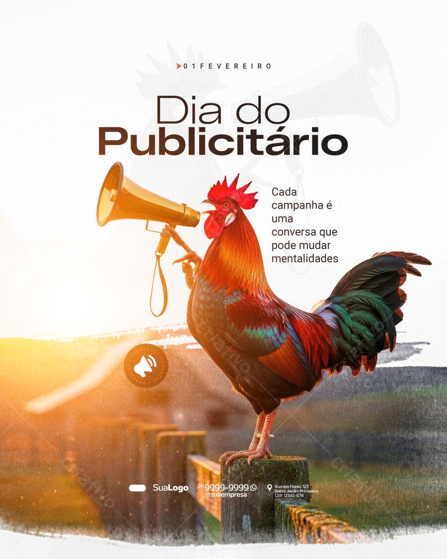 Post Instagram Dia do Publicitário 1 de Fevereiro PSD Editável