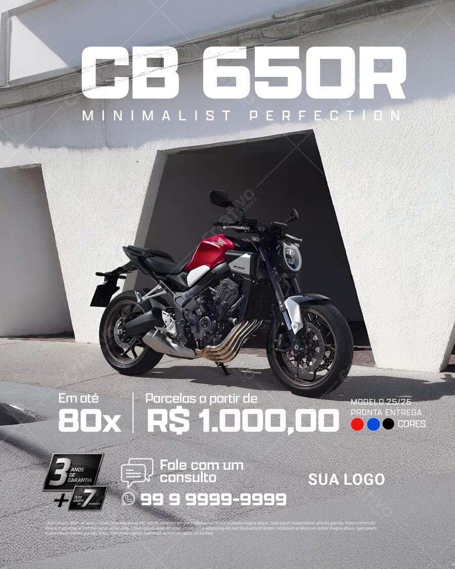 Flyer Moto Esportiva Concessionária Veículos PSD Editável