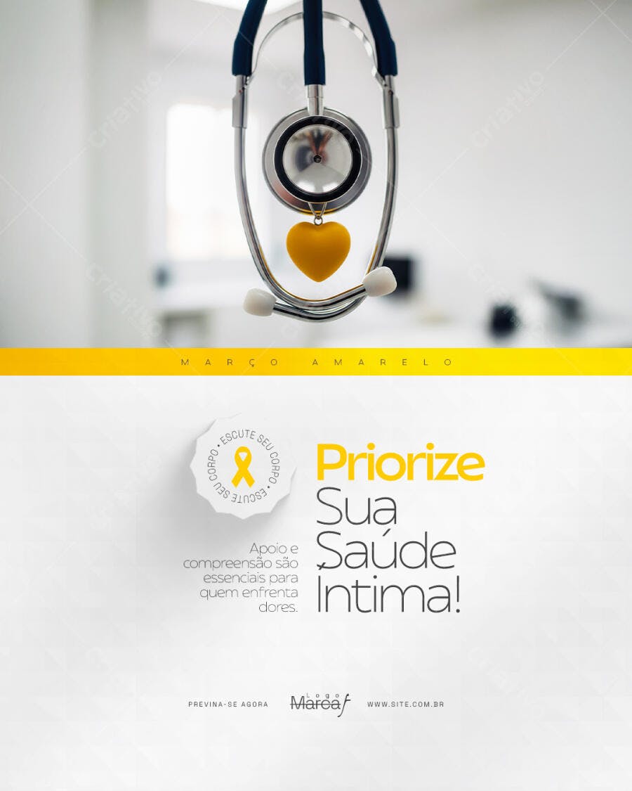Post Setembro Amarelo Saúde Intima PSD Editável
