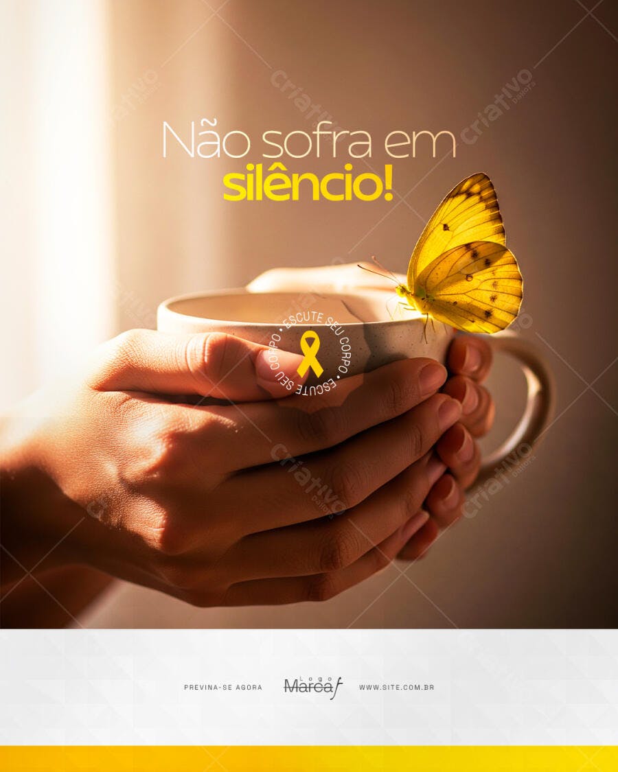 Post Setembro Amarelo Prevenção Suicídio PSD Editável