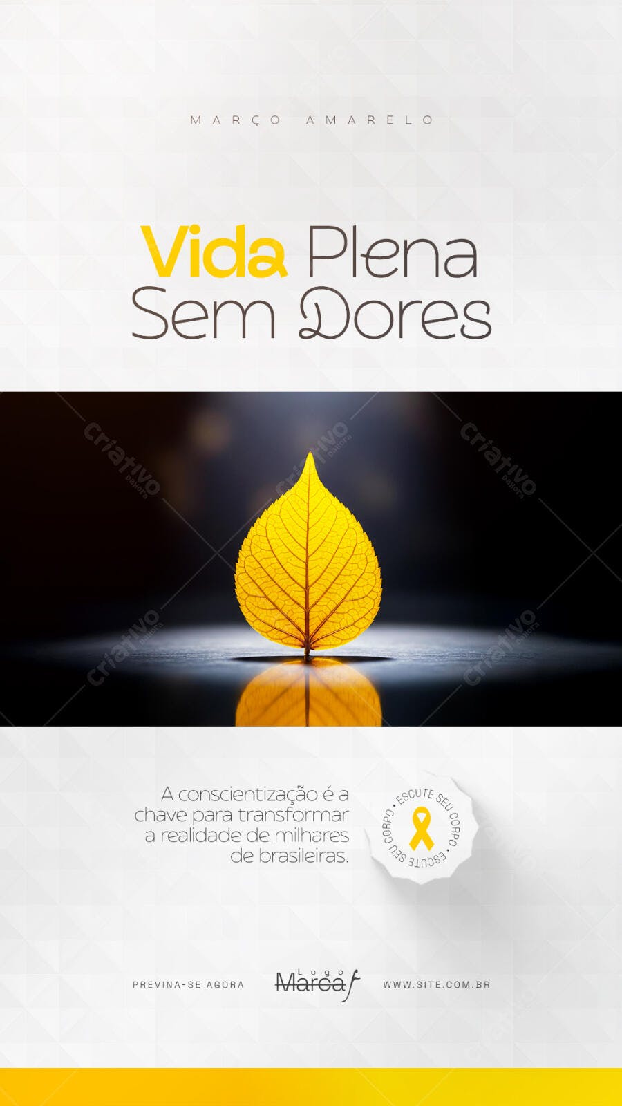 Post Instagram Março Amarelo Conscientização PSD Editável