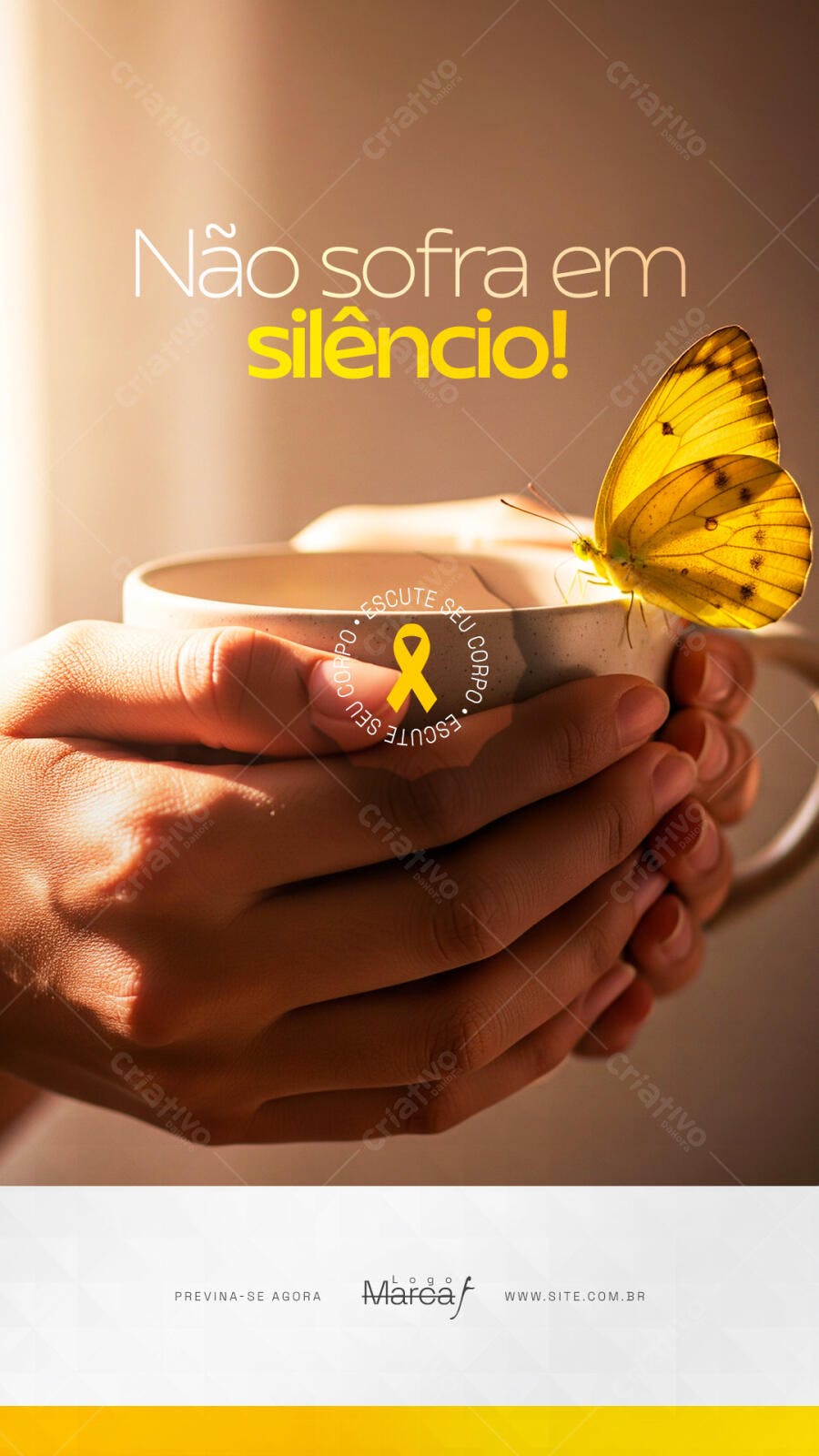 Story Setembro Amarelo Prevenção Suicídio PSD Editável