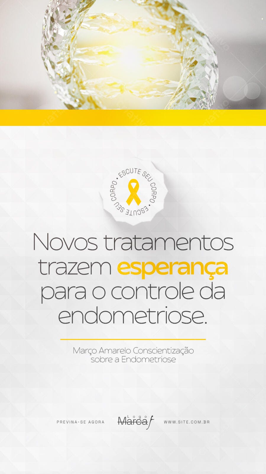 Post Instagram Março Amarelo Endometriose PSD Editável