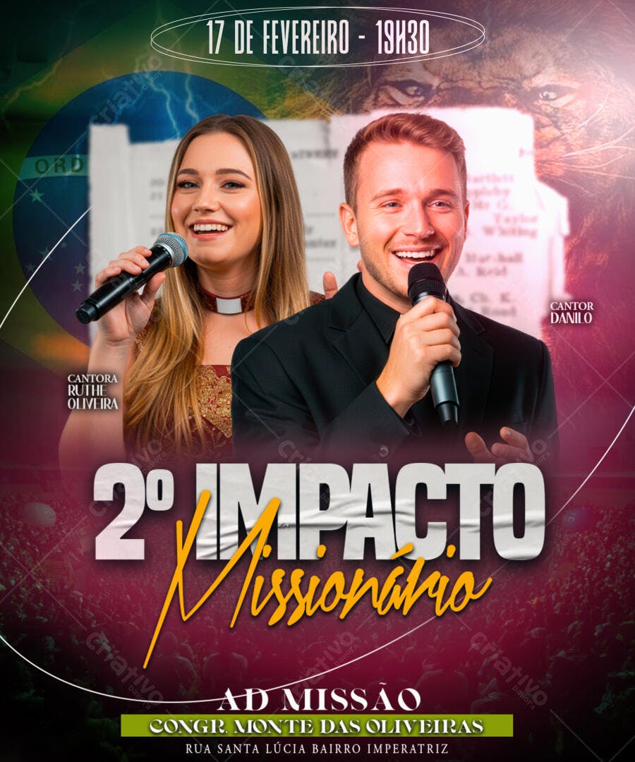 Flyer Evento Religioso Missão Cristã PSD Editável