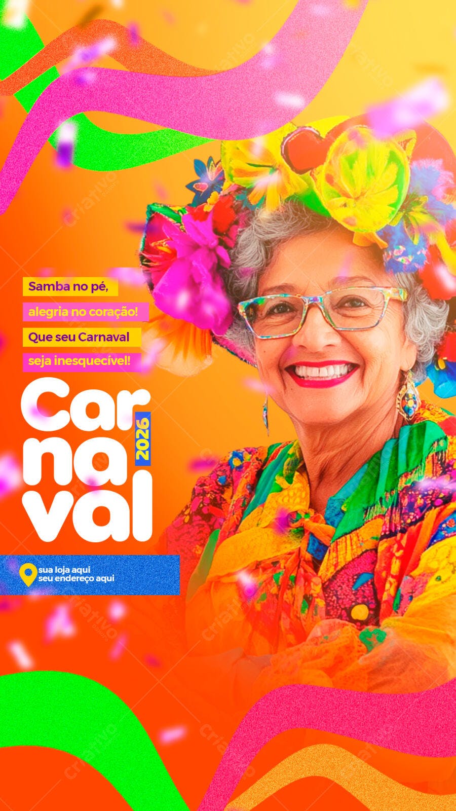 Story Instagram Carnaval 2026 Festa PSD Editável