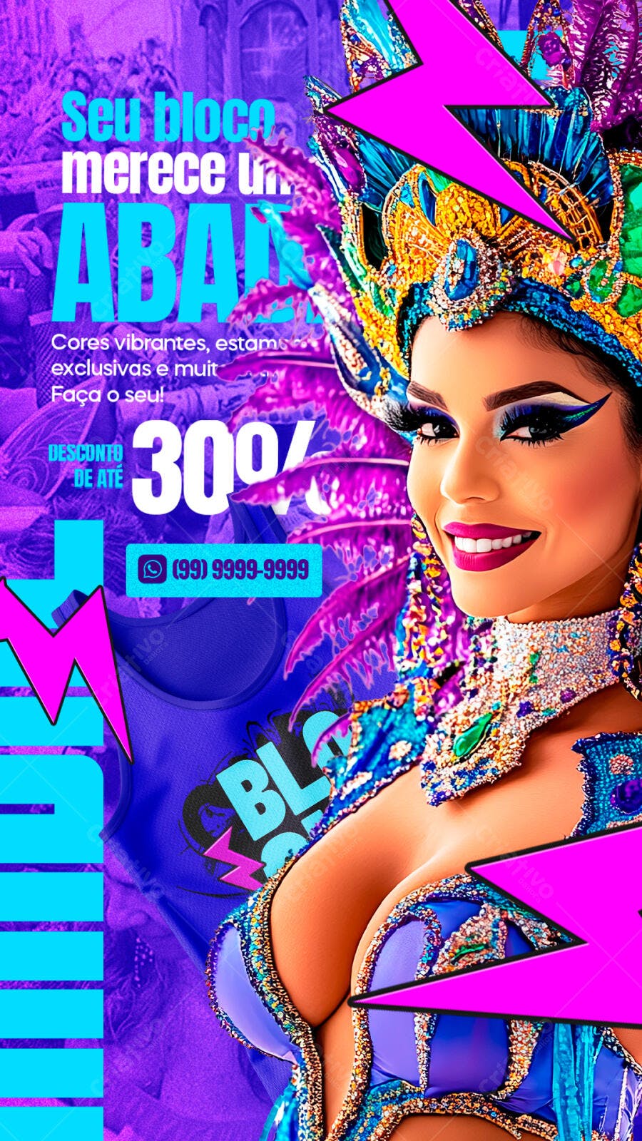 Story Instagram Carnaval Bloco de Rua PSD Editável