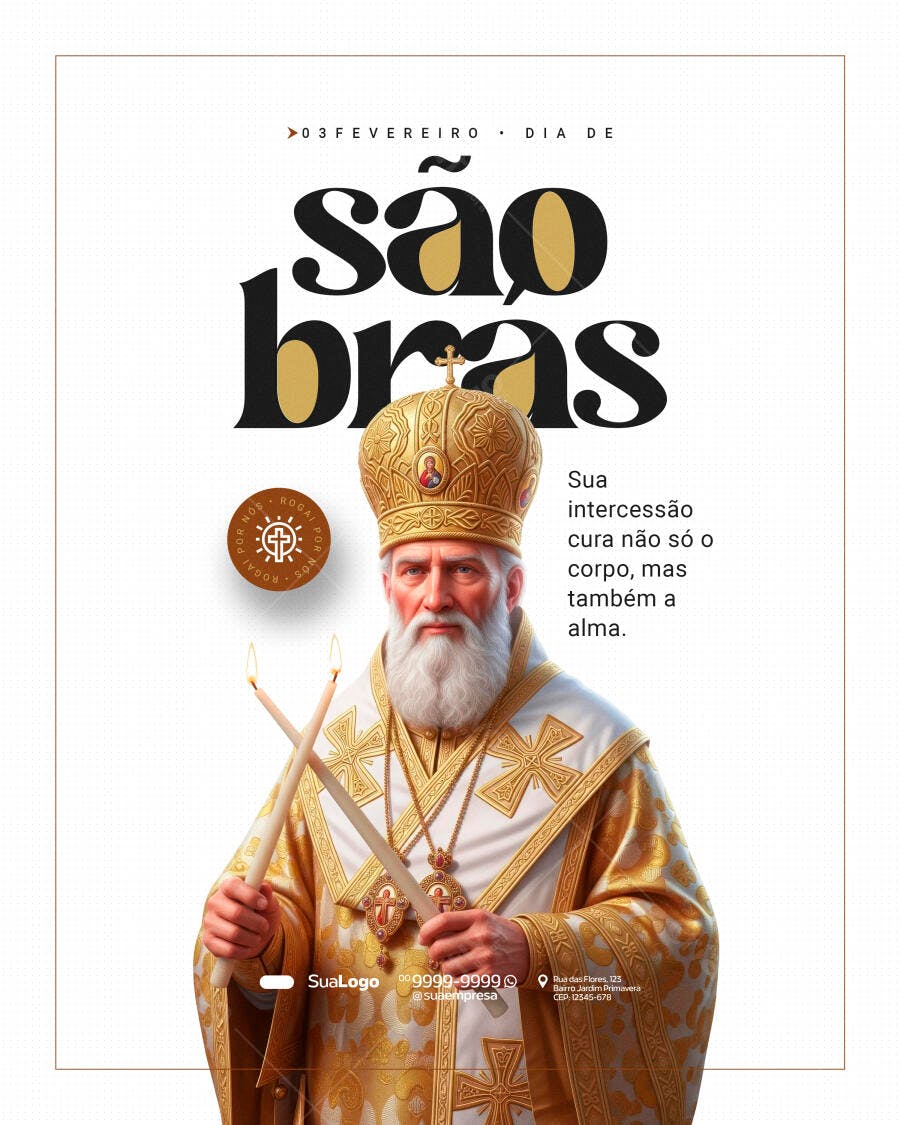 Post São Brás 3 de Fevereiro Igreja Católica PSD Editável
