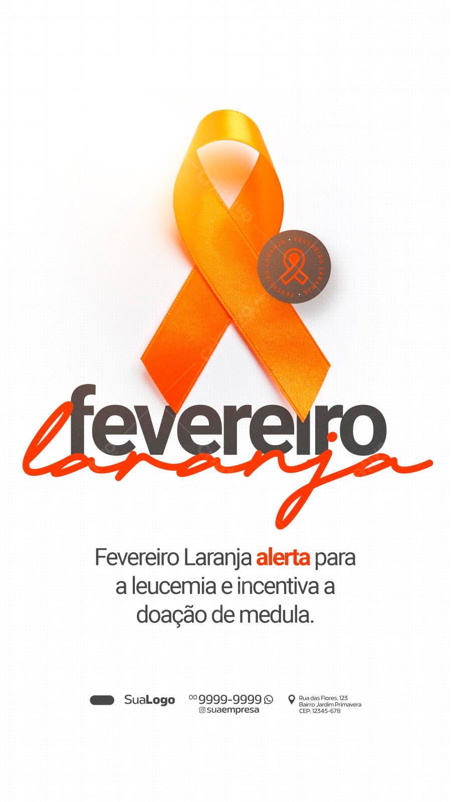 Post Instagram Fevereiro Laranja Conscientização PSD Editável