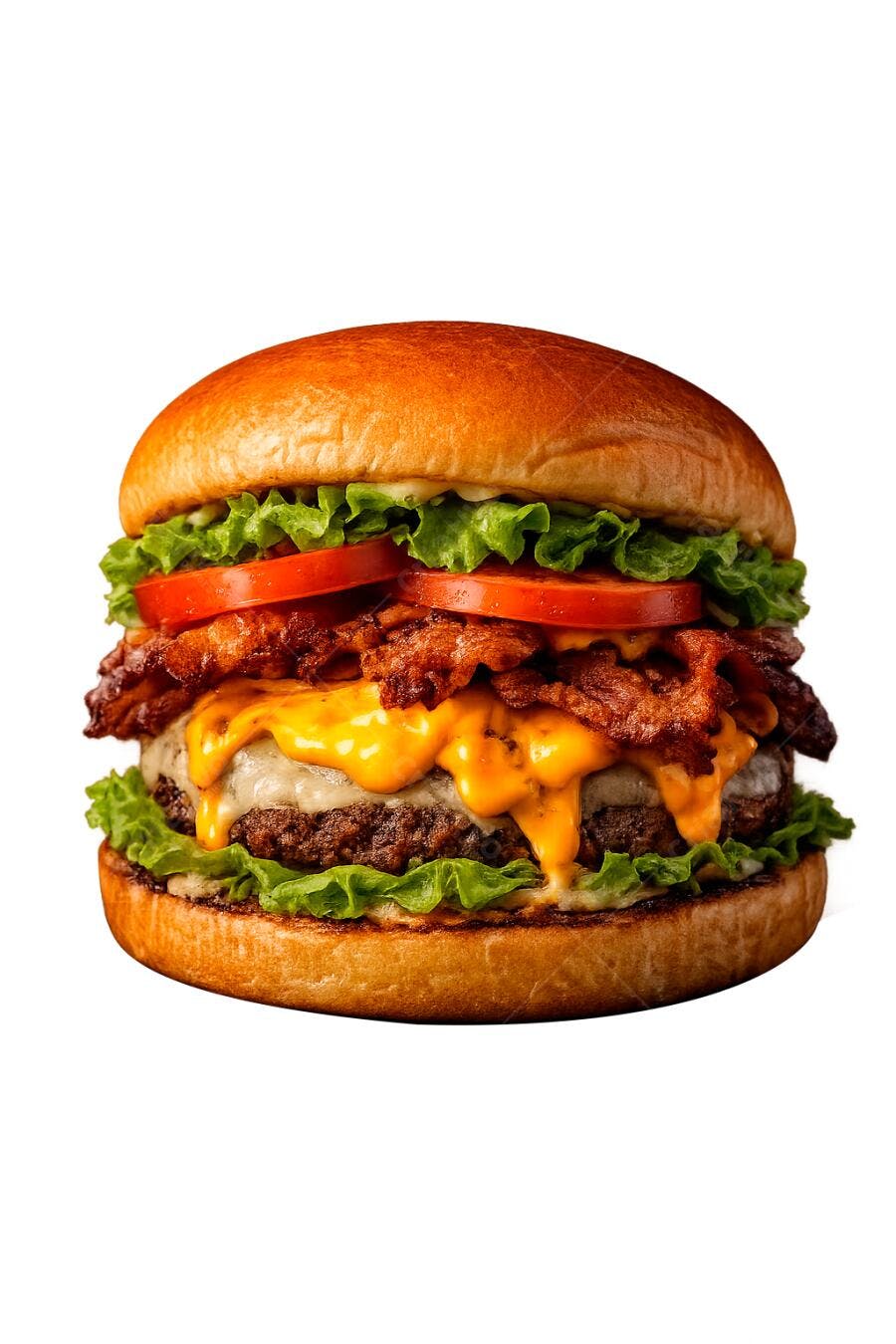 Foto Hambúrguer Artesanal Bacon Cheddar Alface Tomate