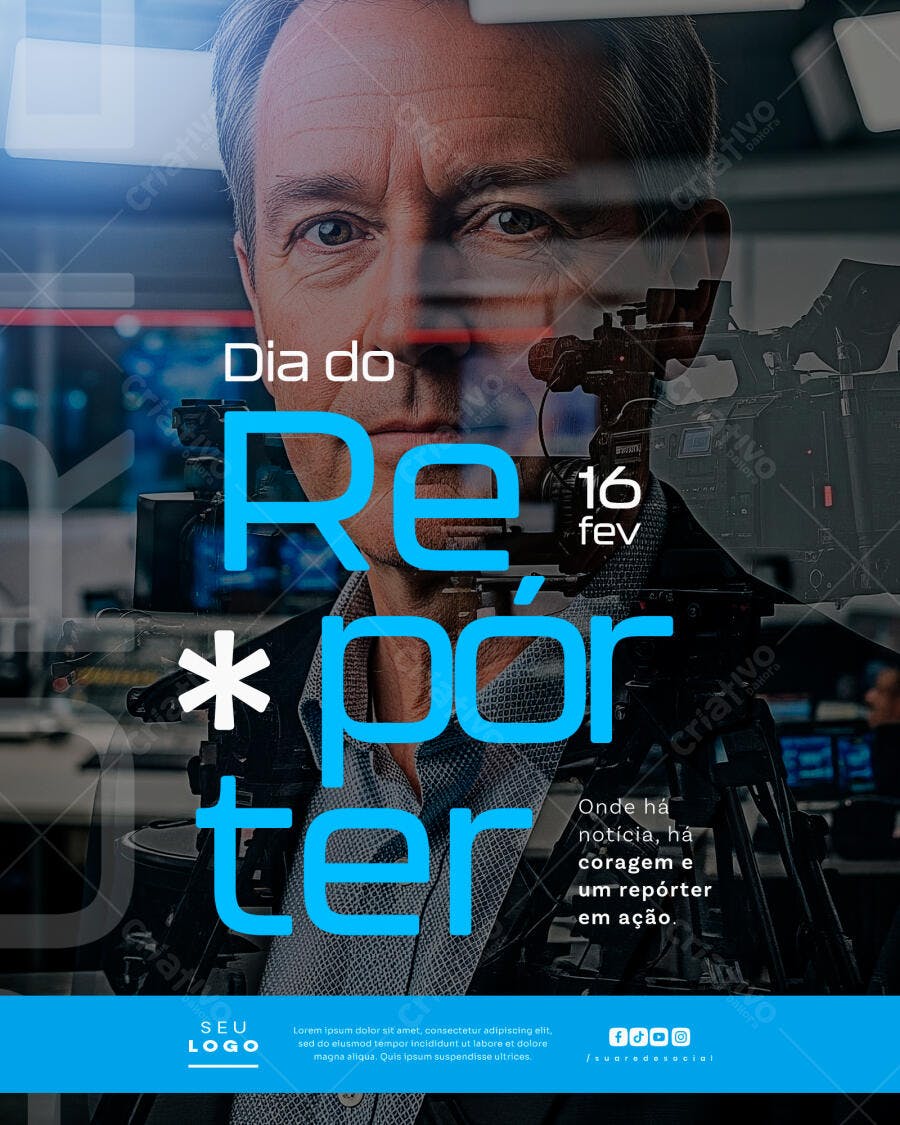 Post Dia do Repórter 16 de Fevereiro PSD Editável