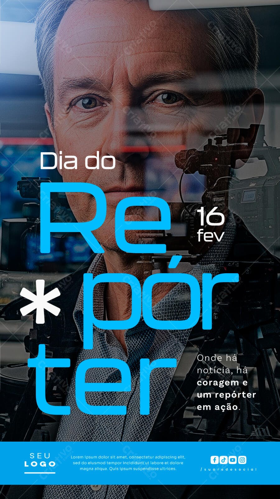 Story Dia do Repórter 16 Fev PSD Editável