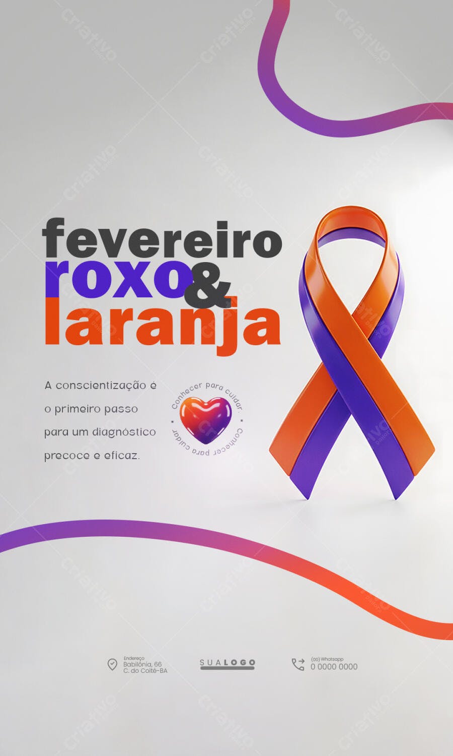 Story Fevereiro Roxo Laranja Conscientização PSD Editável