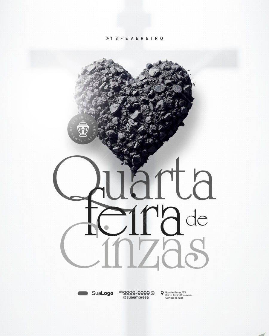 Post Quarta-feira de Cinzas Fevereiro PSD Editável