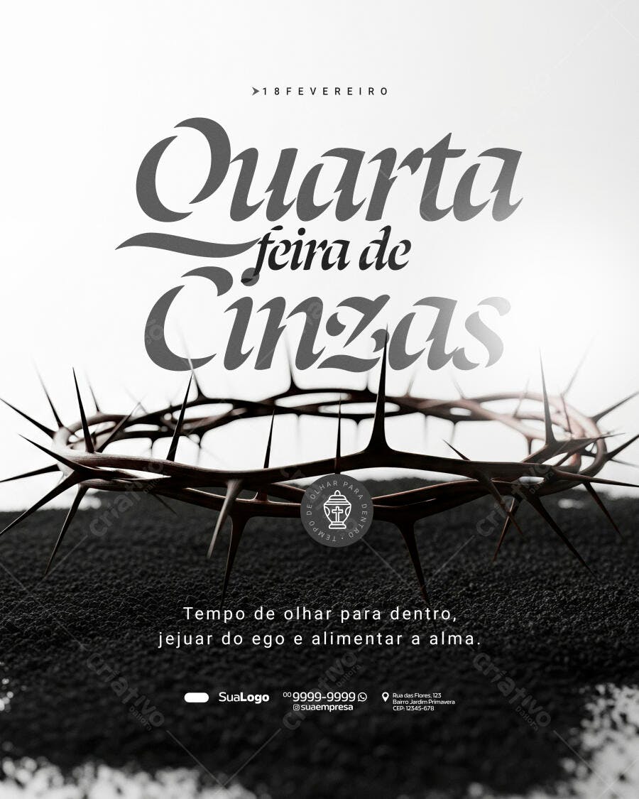 Post Quarta-feira de Cinzas Fevereiro PSD Editável