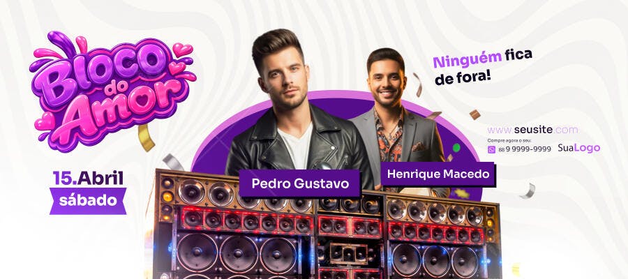 Flyer Bloco do Amor Evento Musical PSD Editável
