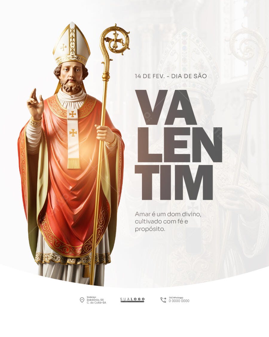 Post Dia de São Valentim Fevereiro PSD Editável