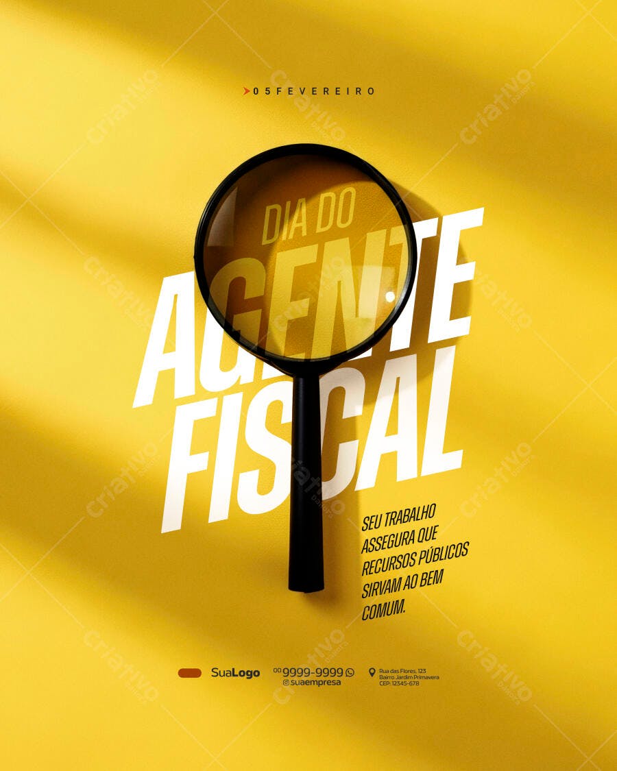 Post Instagram Dia do Agente Fiscal Fevereiro PSD Editável