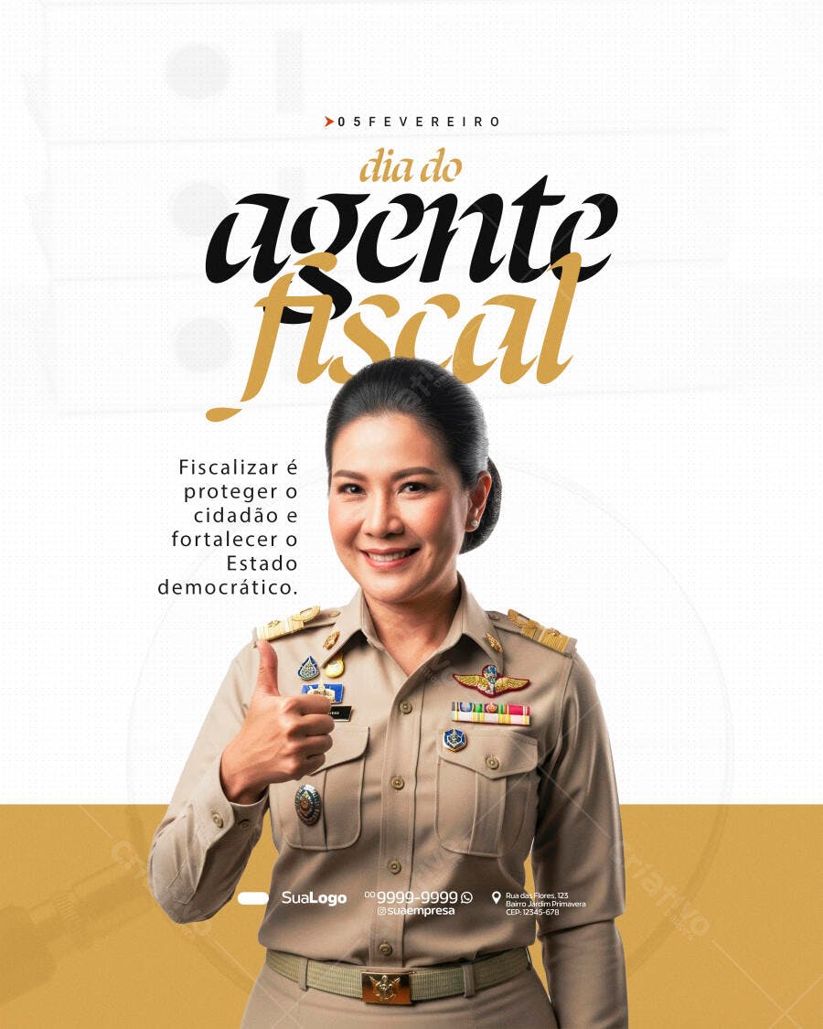 Post Instagram Dia do Agente Fiscal Fevereiro PSD Editável