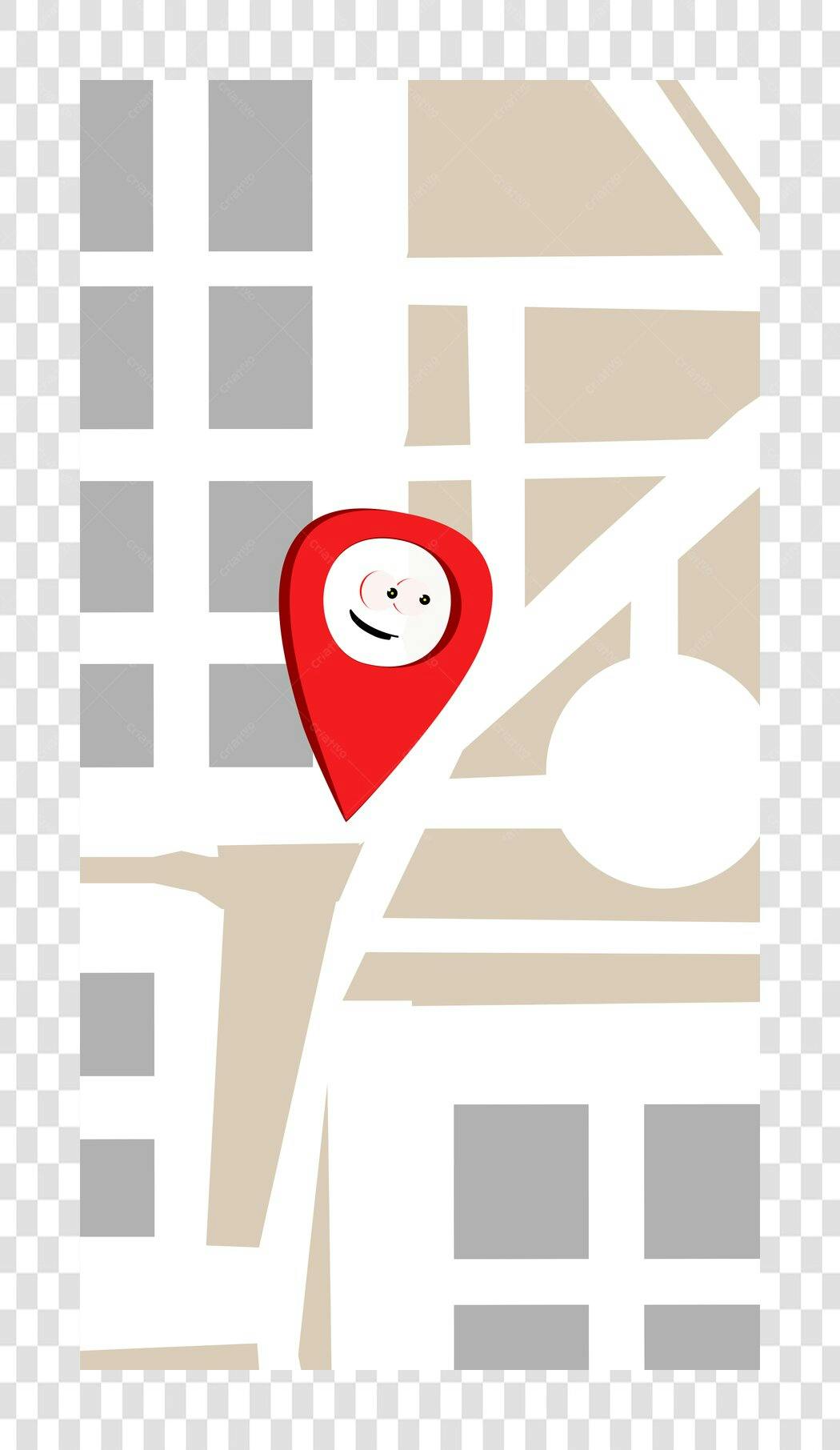 Ilustração Marcador Mapa Localização Sorrindo PNG Fundo Transparente