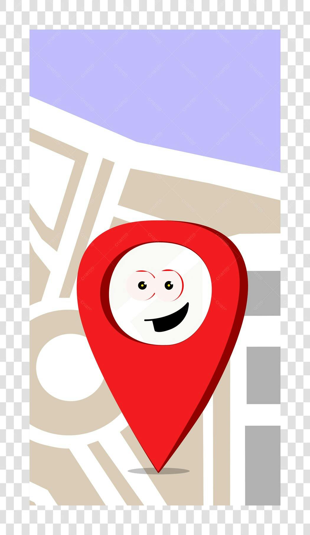 Ilustração Pino Localização Mapa Divertido PNG Fundo Transparente