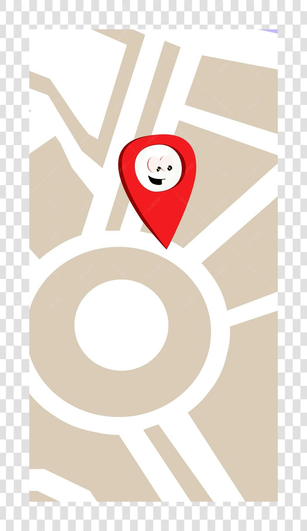 Ilustração Pino Mapa Localização Sorrindo PNG Fundo Transparente