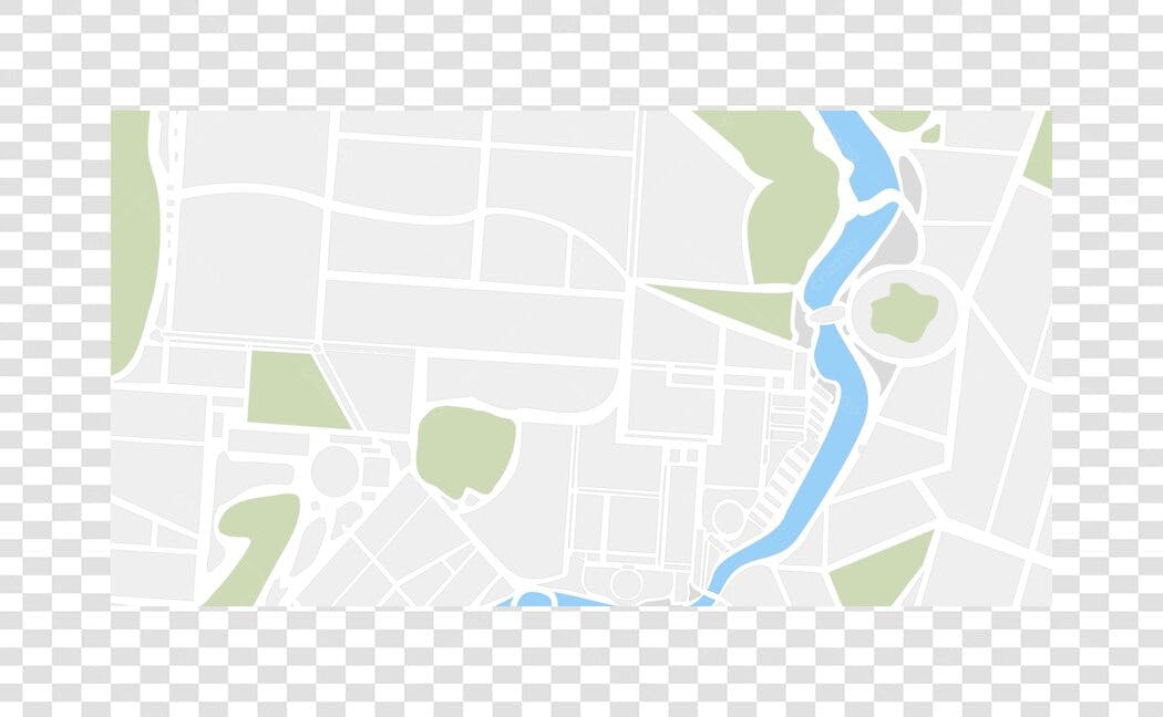 Ilustração Mapa Cidade Rua Rio Flat Design PNG Fundo Transparente