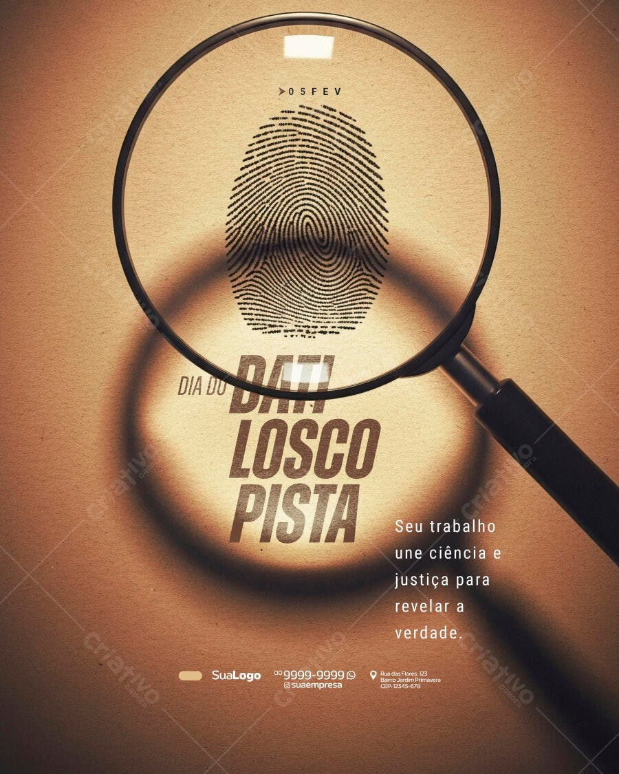 Post Dia do Perito Criminal Forense PSD Editável