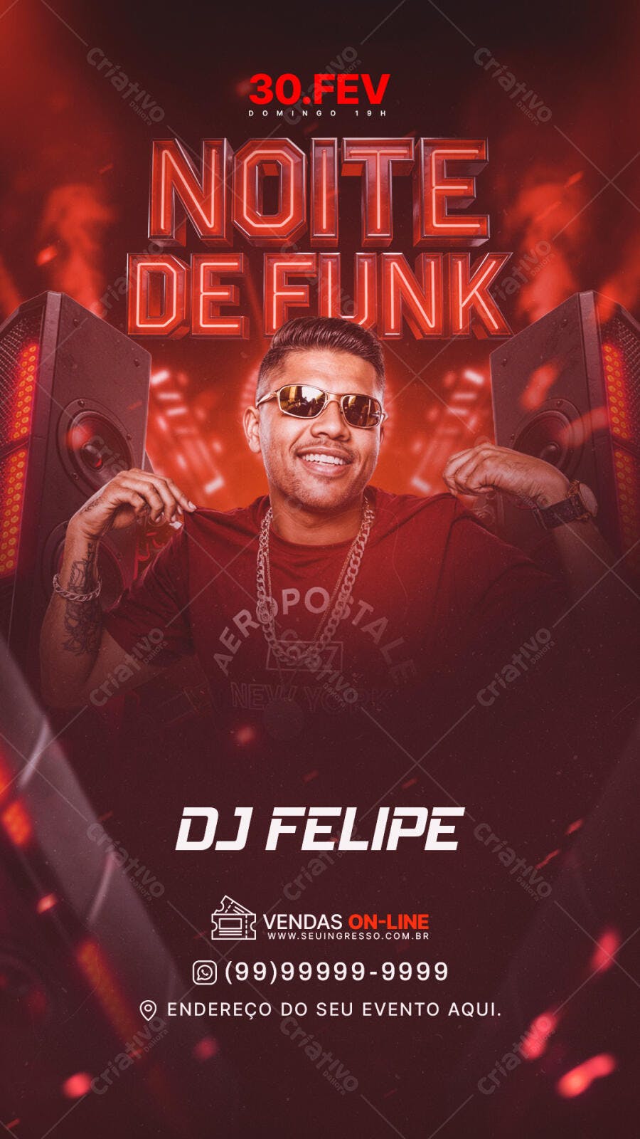 Story Instagram Noite de Funk Fevereiro PSD Editável
