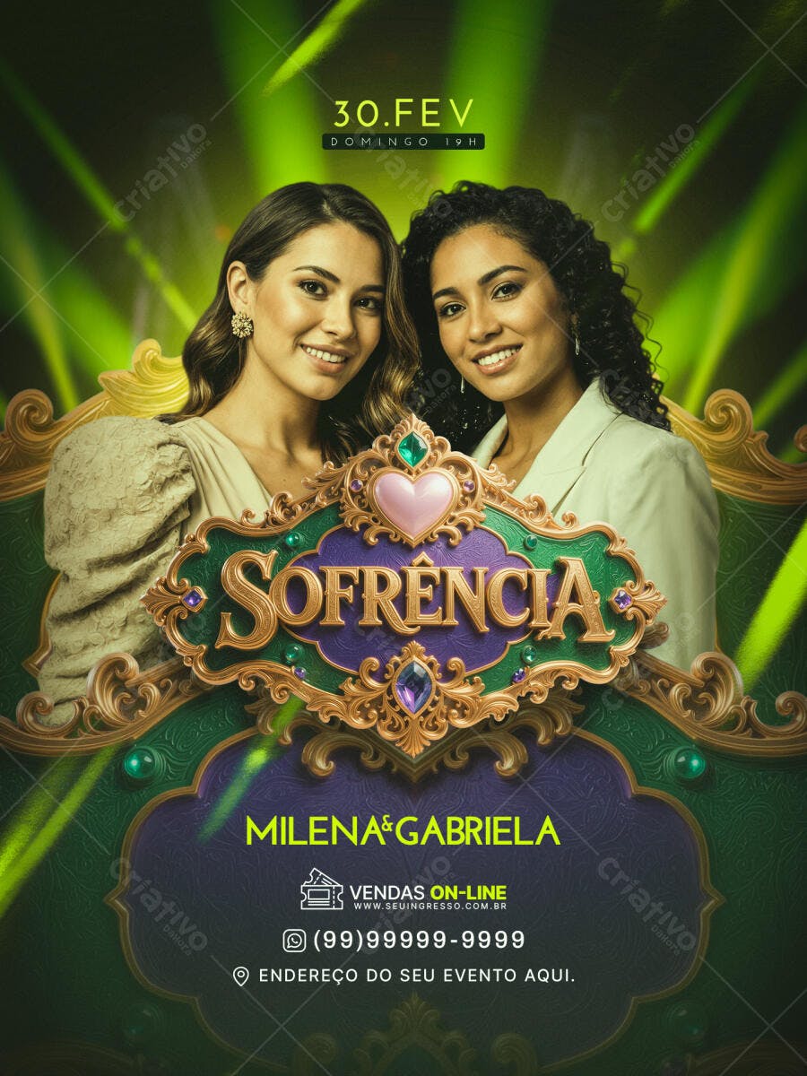 Flyer Balada Sertaneja Sofrência PSD Editável