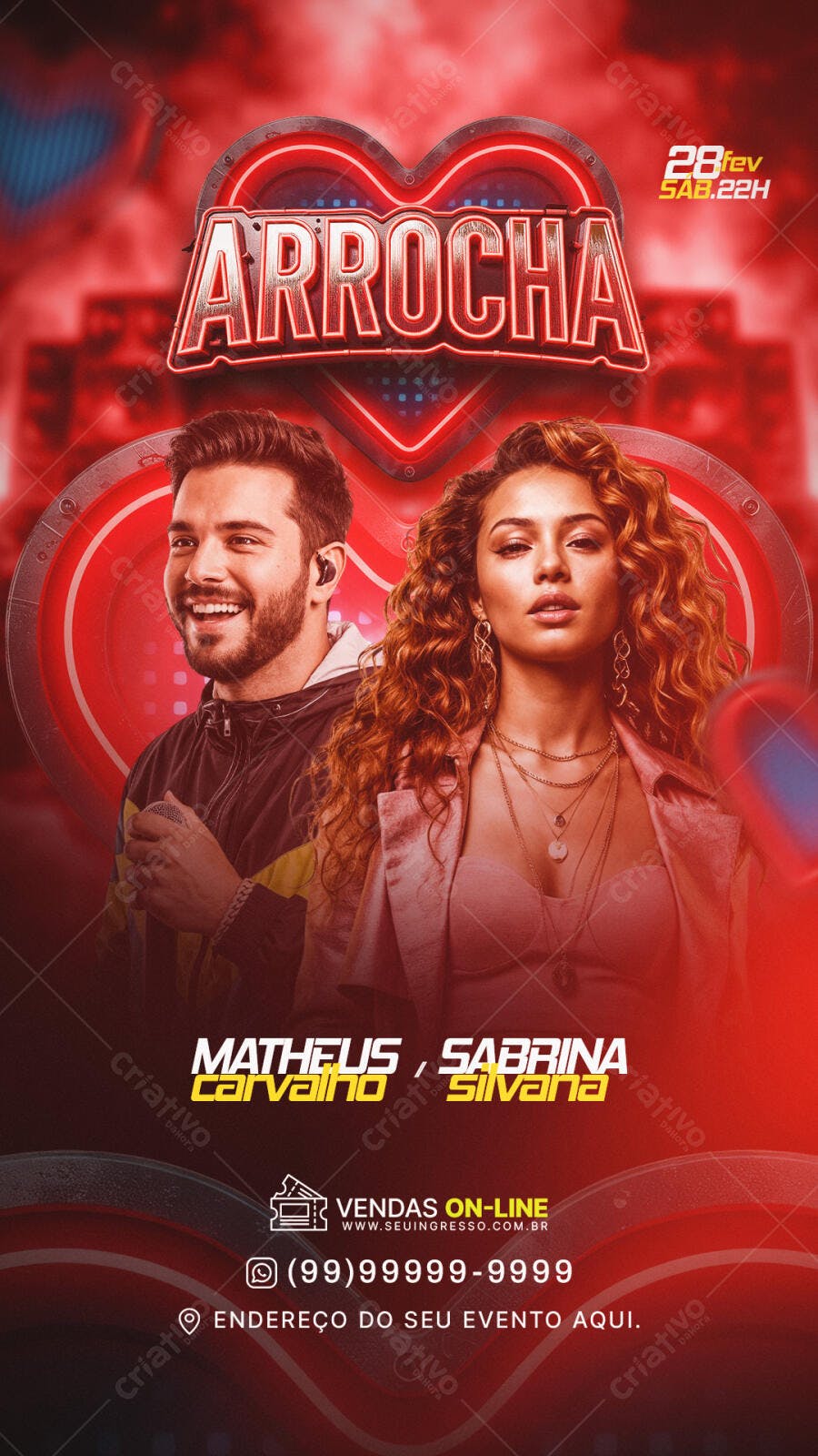 Story Instagram Arrocha Festa Evento PSD Editável