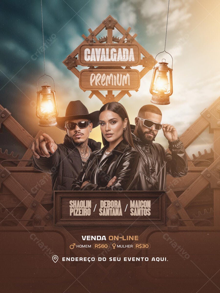Flyer Cavalgada Premium Sertanejo PSD Editável