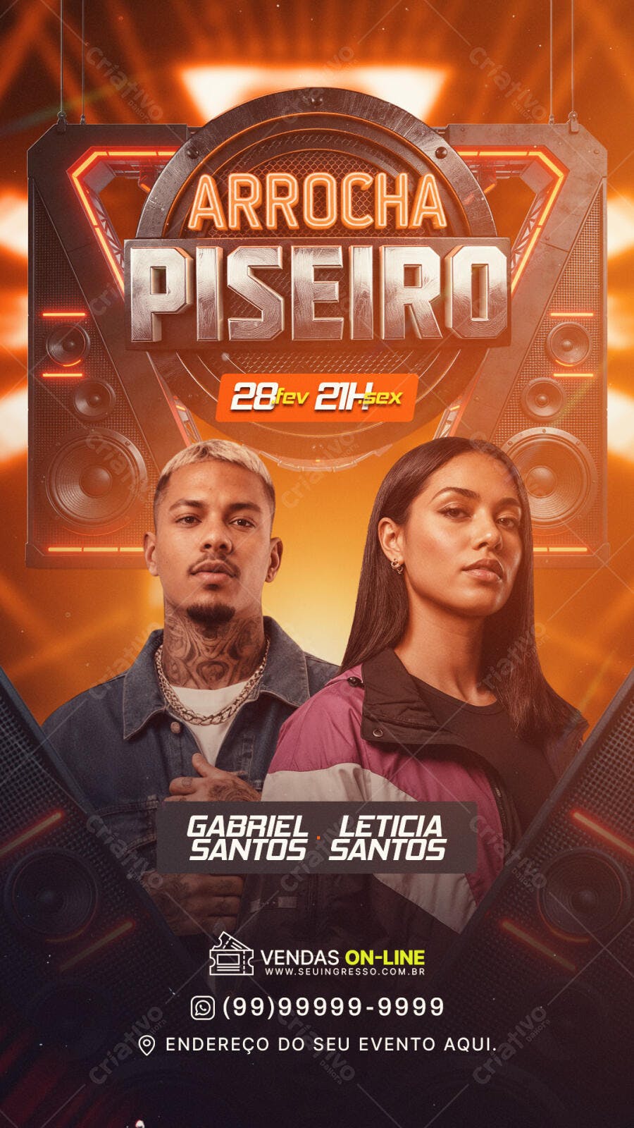 Flyer Arrocha Piseiro Evento Musical PSD Editável