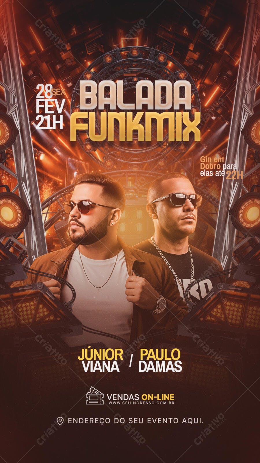 Flyer Balada Funkmix Fevereiro PSD Editável
