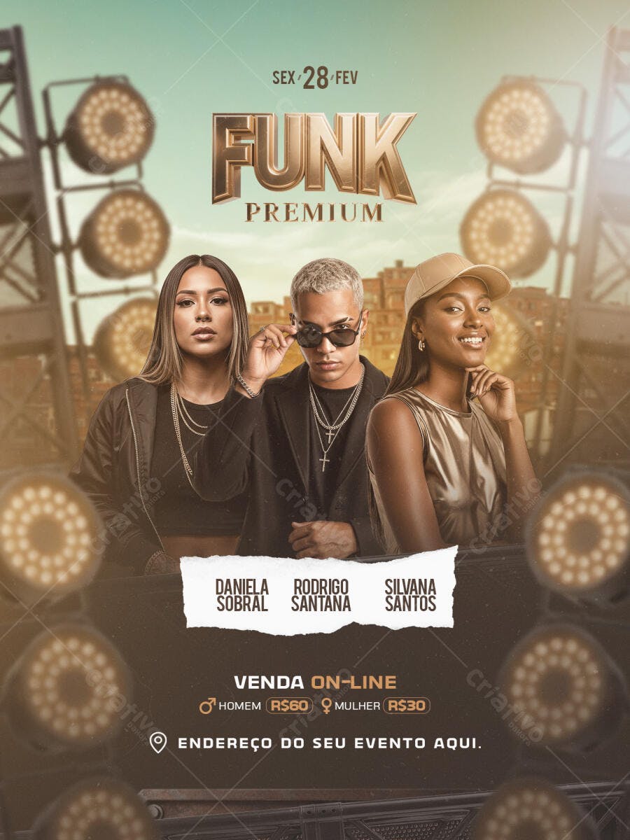 Flyer Funk Premium Festa Balada PSD Editável