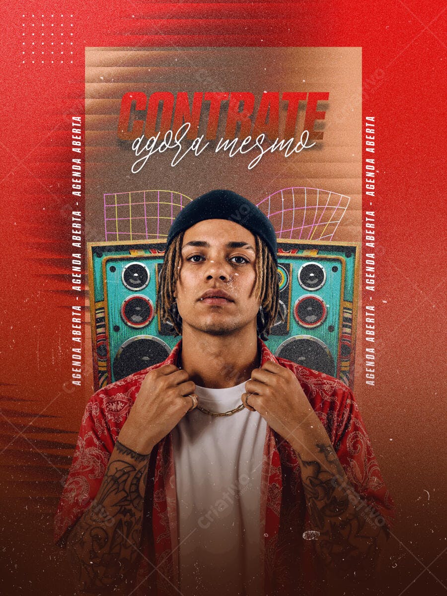 Flyer Contrate Agora Mesmo Artista Musical PSD Editável