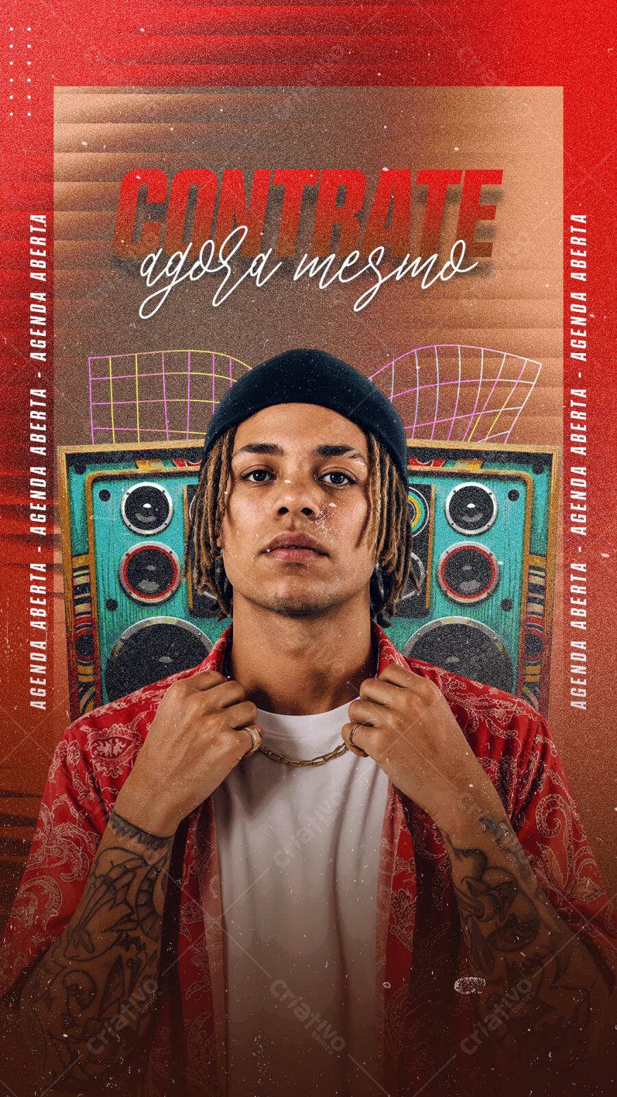 Story Instagram Contrate Agora Músico DJ PSD Editável