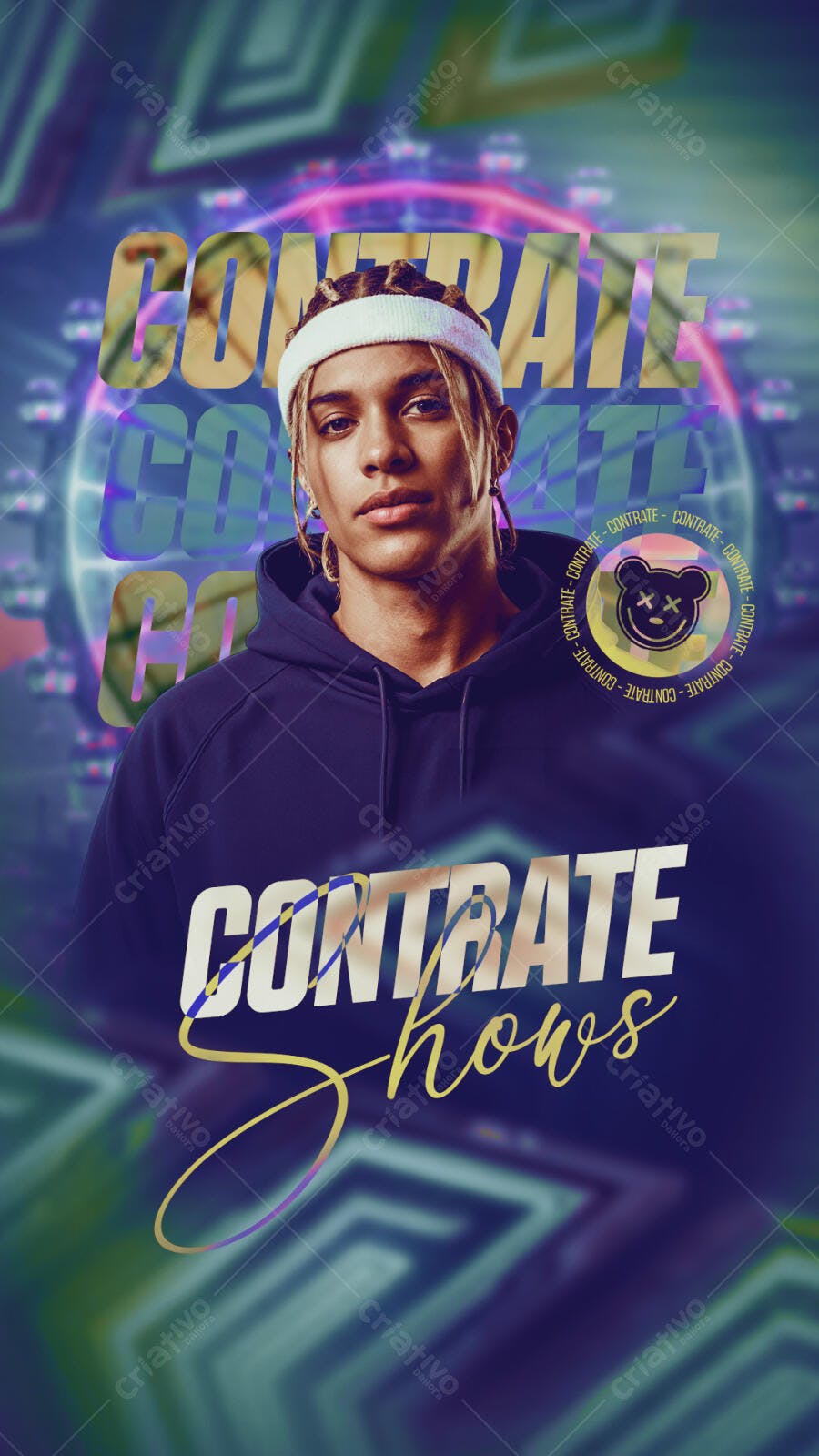 Post Instagram Contrate Shows Artista PSD Editável