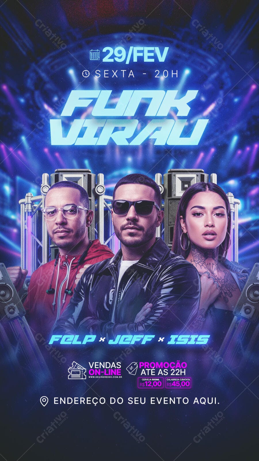 Story Instagram Funk Viral Festa Balada PSD Editável