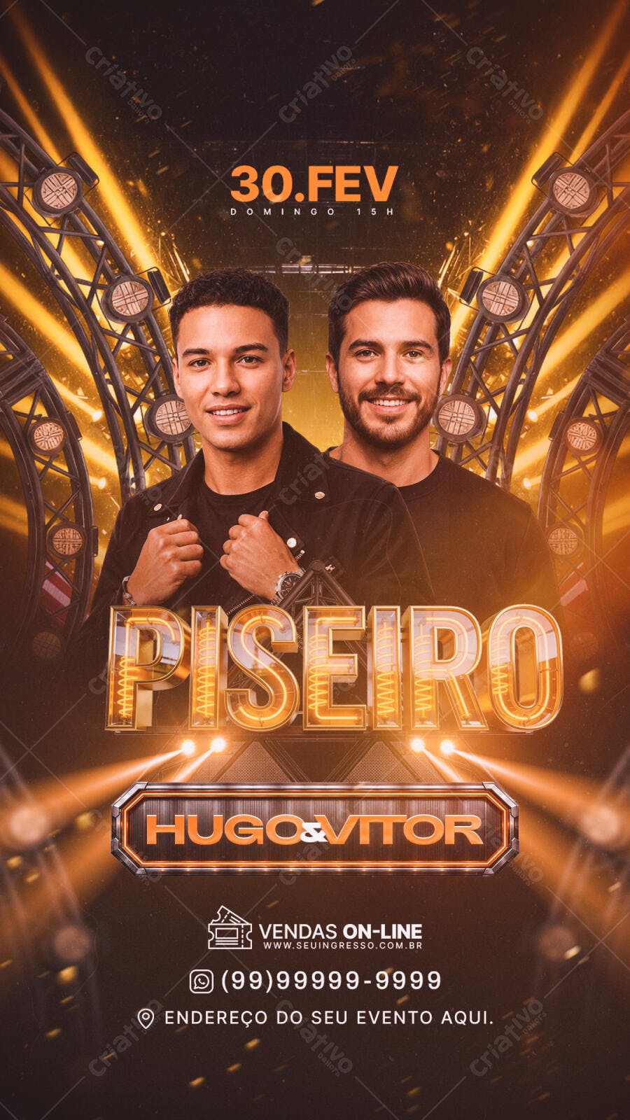 Story Piseiro Hugo e Vitor Show Evento PSD Editável