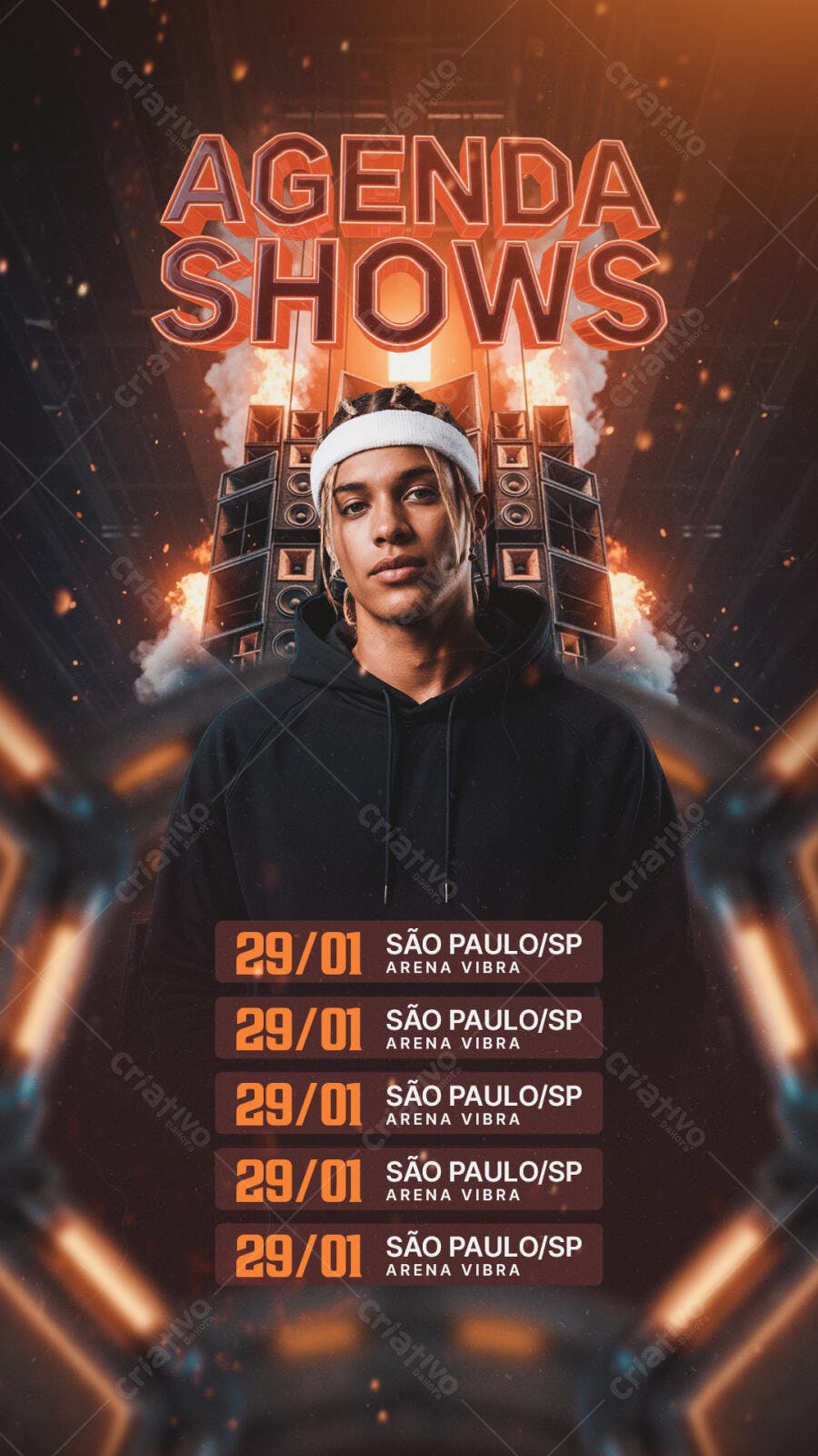 Agenda Shows Eventos Balada PSD Editável
