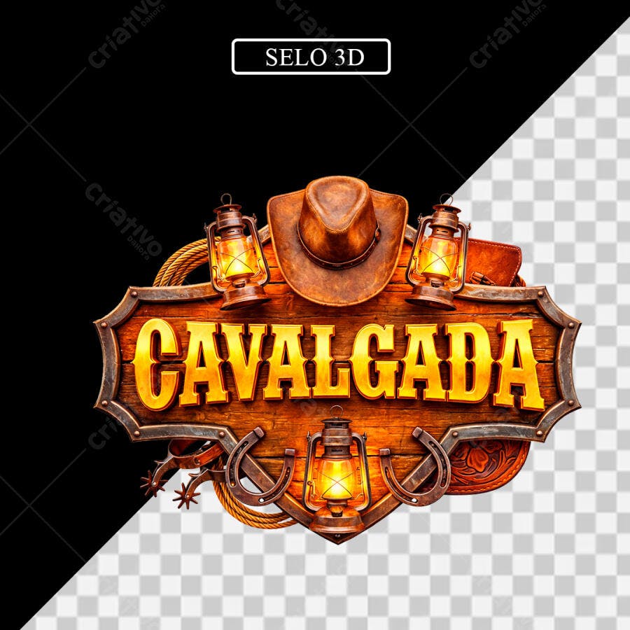 Elemento 3D Cavalga Festa Junina Selo Country PNG Fundo Transparente