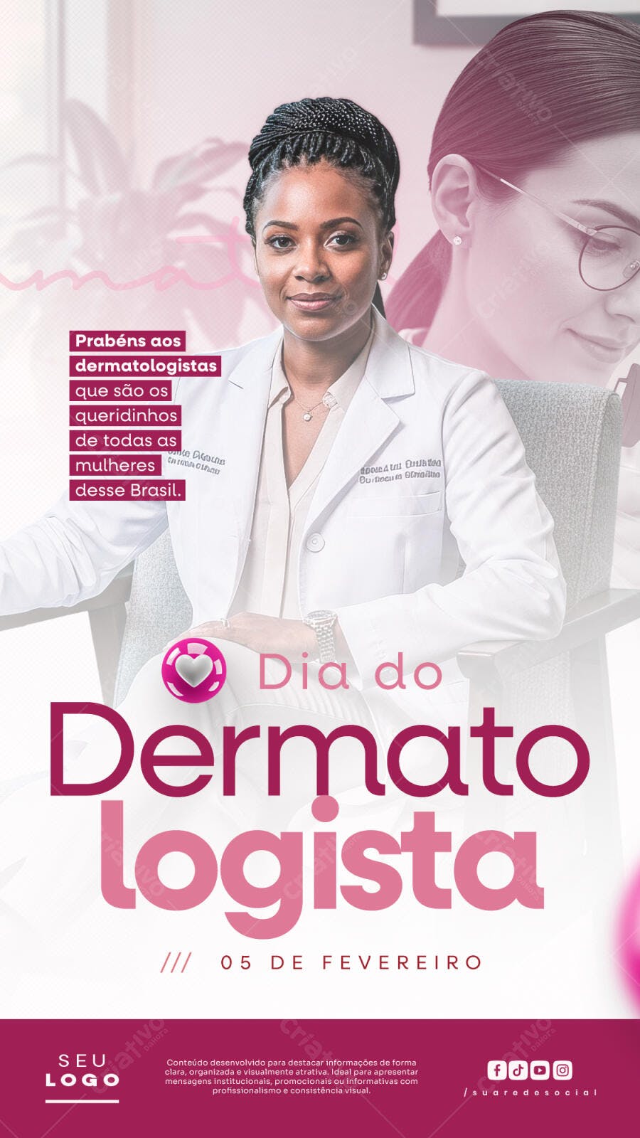 Story Dia do Dermatologista 5 de Fevereiro Clínica Estética PSD Editável